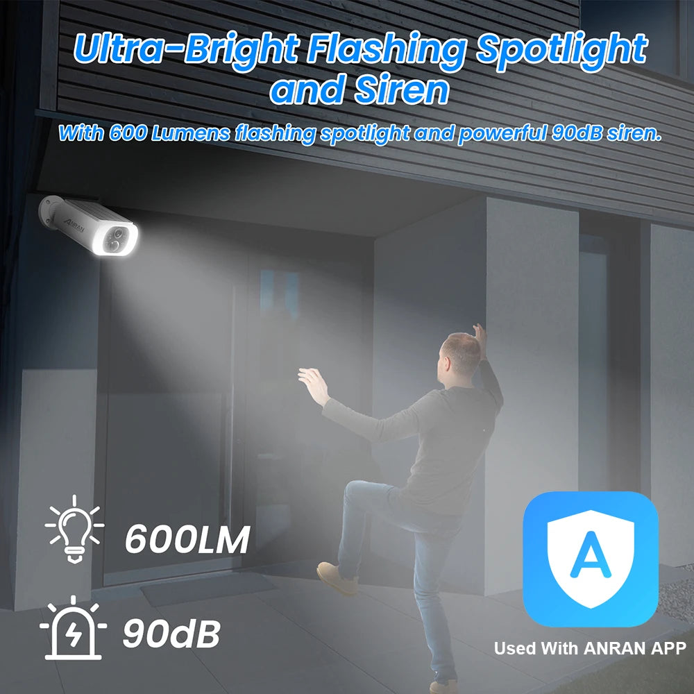 ANRAN 2K Solar Security Camera